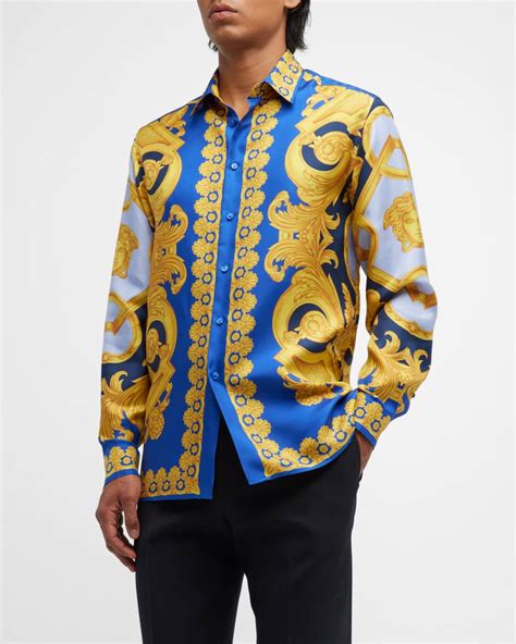 versace silk shirt mens replica|versace shirt men's price.